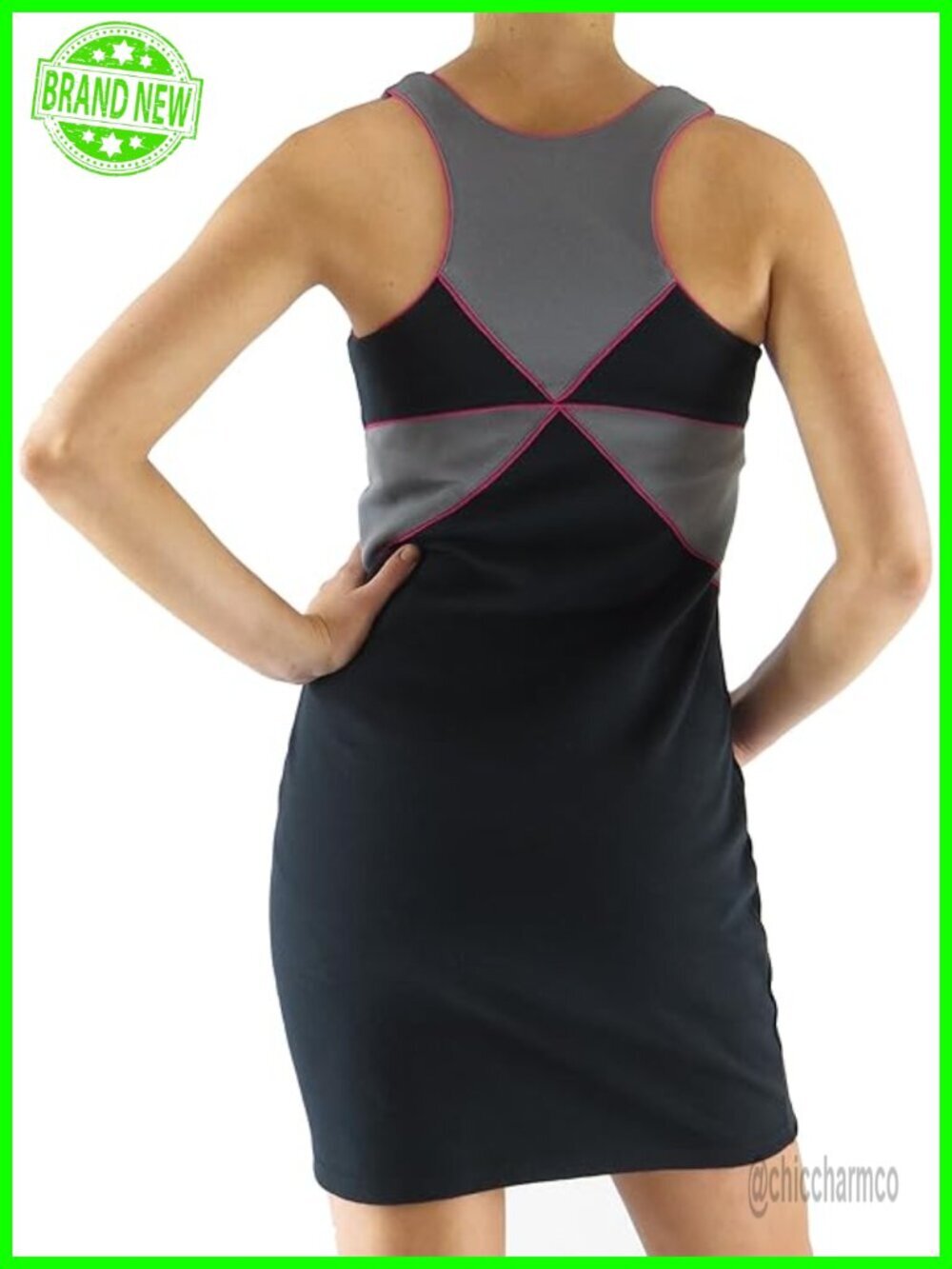 Ponte Knit Racerback Tank Dress with Built-in Bra